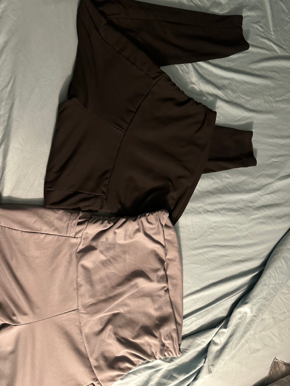Two MATERNITY Solid Pants in Black and Light Gray